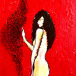 Florale sanguine_42x30_ Acrylique ©Nawall