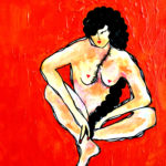 Florale rubis_42x30_ Acrylique ©Nawall