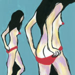 Nu en marche_20x15_Acrylique ©Nawall