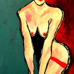 Dentelière accroupie_ 30x21_Acrylique ©Nawall