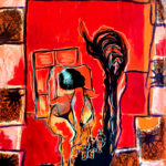 Floraison rouge _60x50_Technique mixte ©Nawall