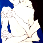 Amour bleu_81x65_Huile sur toile ©Nawall